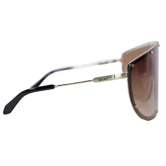 Quay Australia ON SET Shield Sunglasses - Brushed Gold/Camel Gradient - NWT - Picture 5 of 13